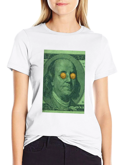 Bitcoin Eyes Benjamin Franklin Graphic Tee