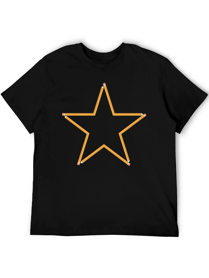 Pencil Star Graphic Black T-Shirt