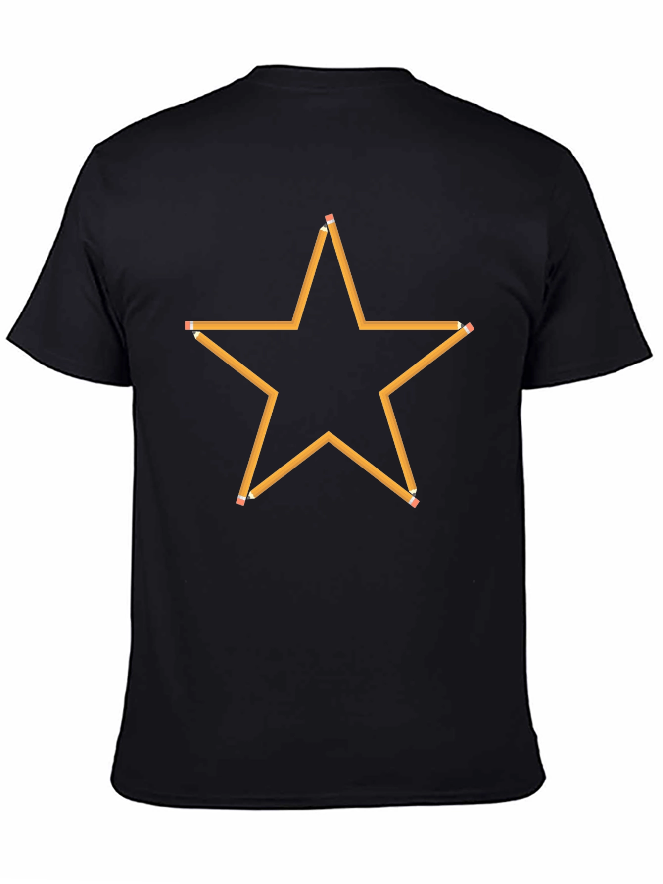 Pencil Star Graphic Black T-Shirt
