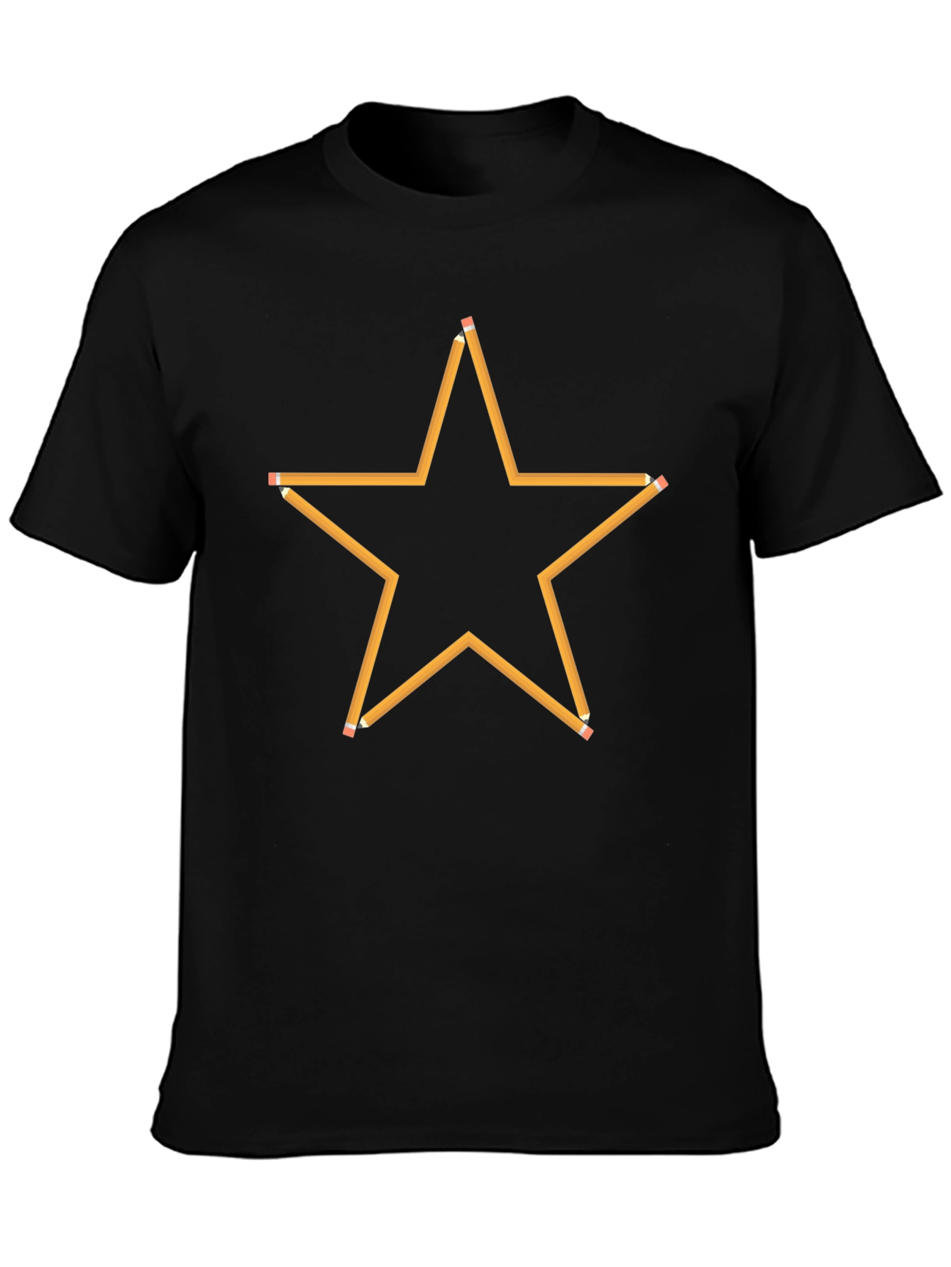 Pencil Star Graphic Black T-Shirt