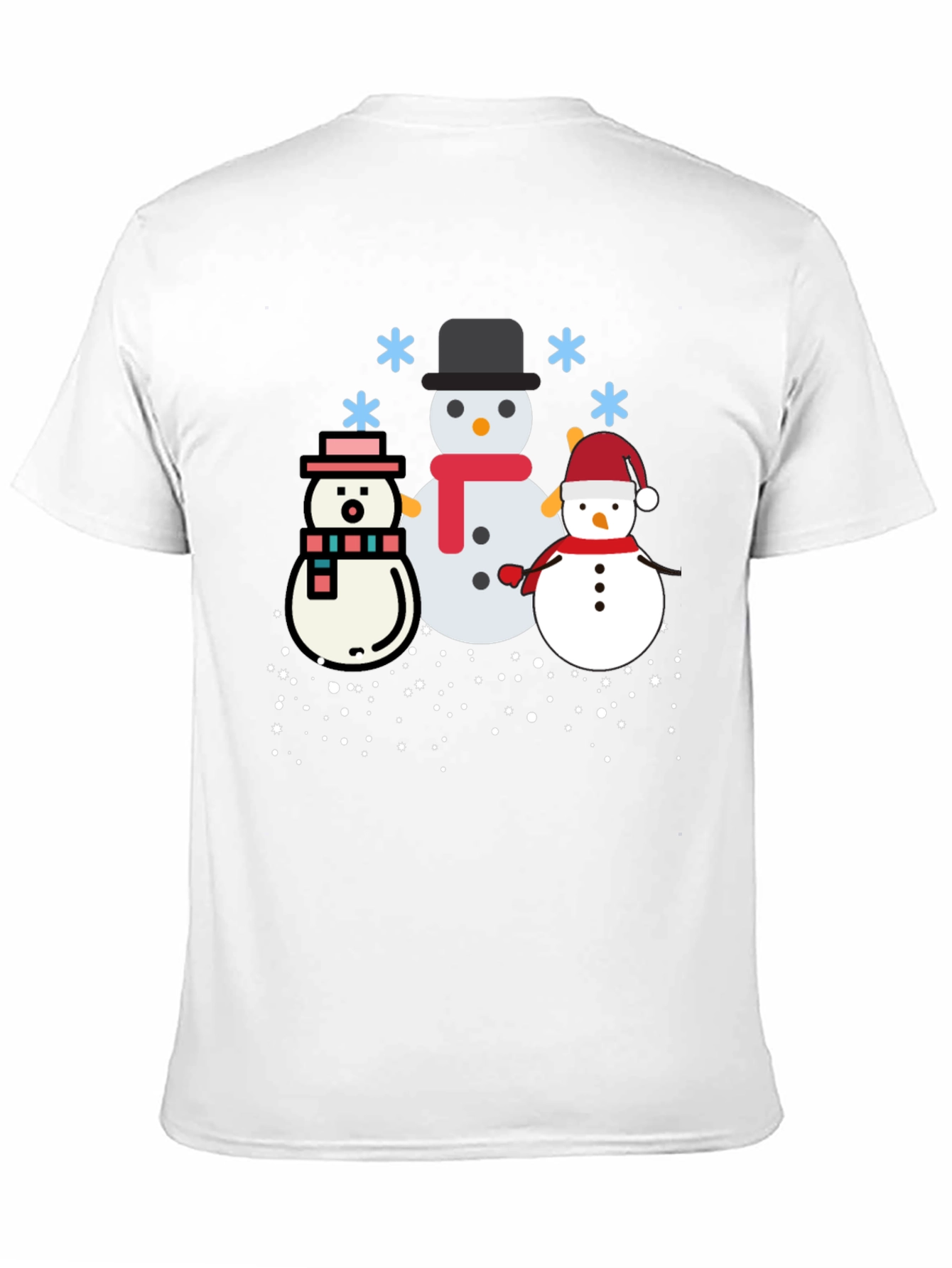 Festive Snowmen Graphic Tee - Black Holiday Shirt