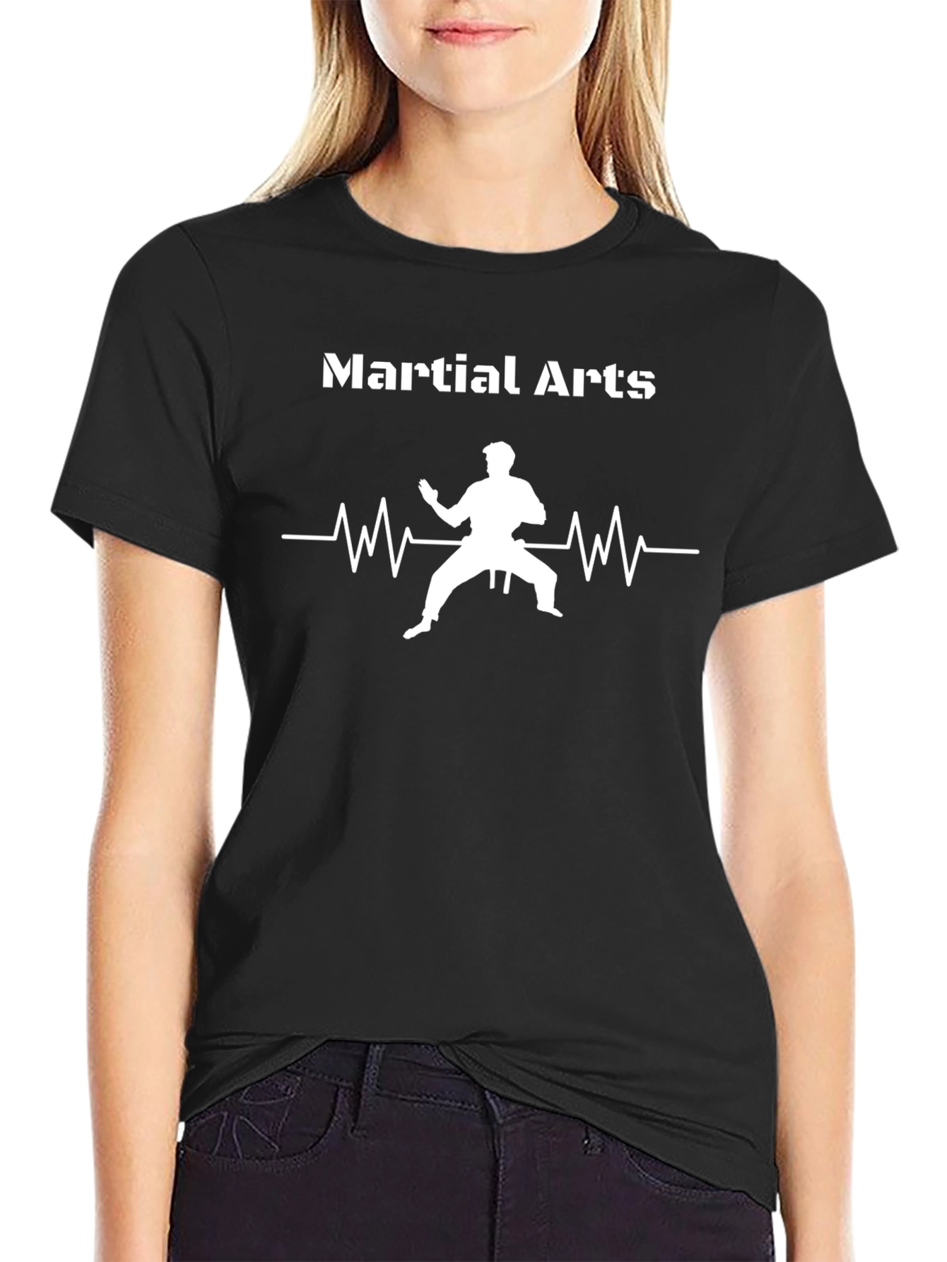 Martial Arts Graphic Tee - Black Cotton Shirt