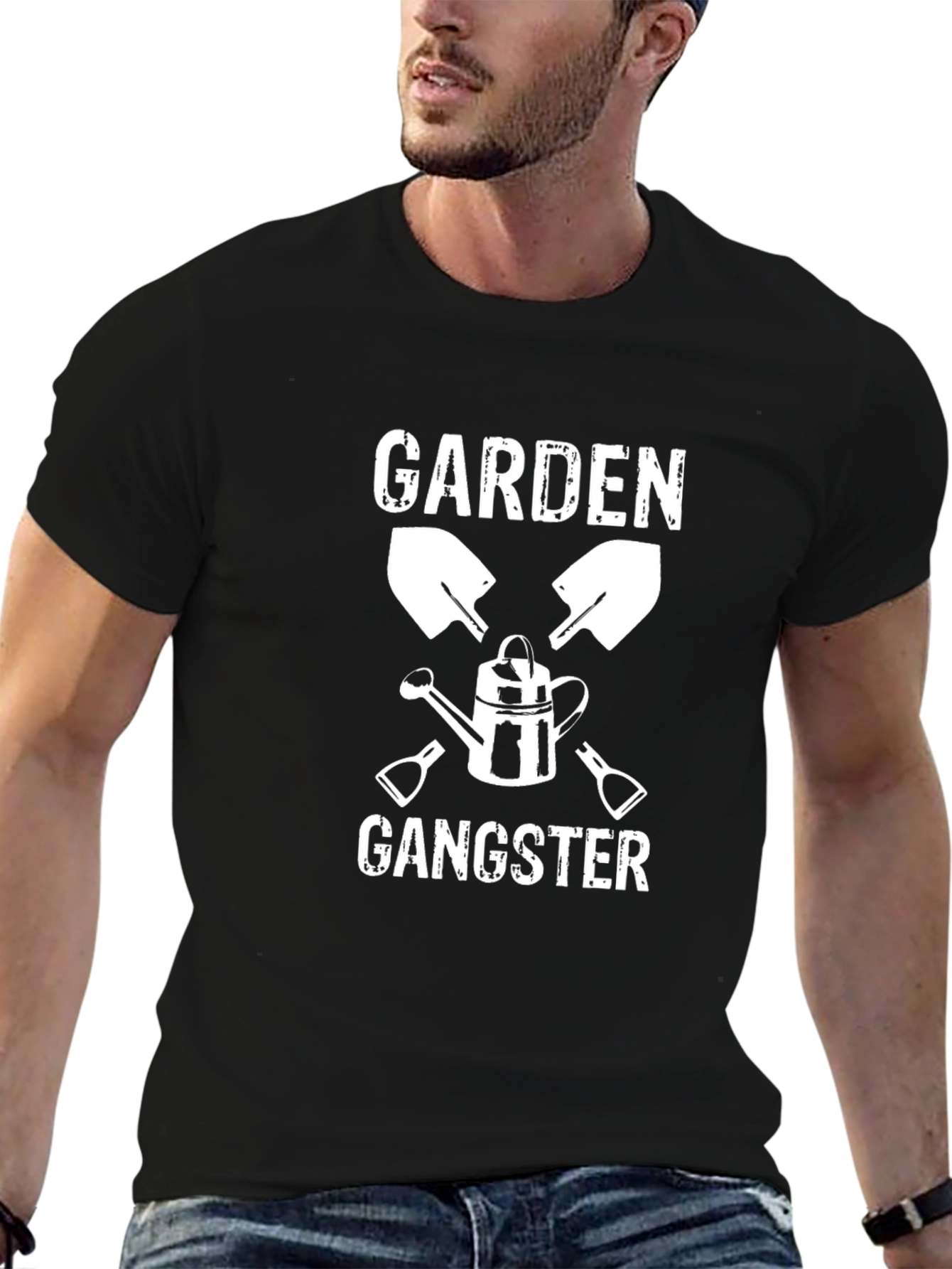 Garden Gangster Graphic T-Shirt - Black Cotton Tee