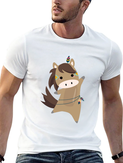 Cartoon Horse T-Shirt - Black Tee
