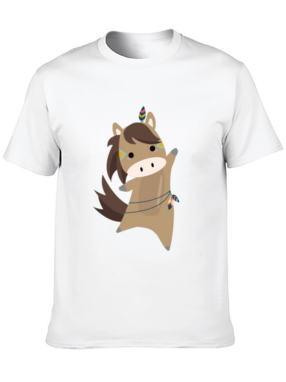 Cartoon Horse T-Shirt - Black Tee