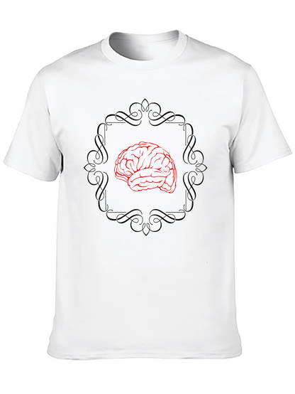 Brain Graphic Tee - Black Cotton T-Shirt