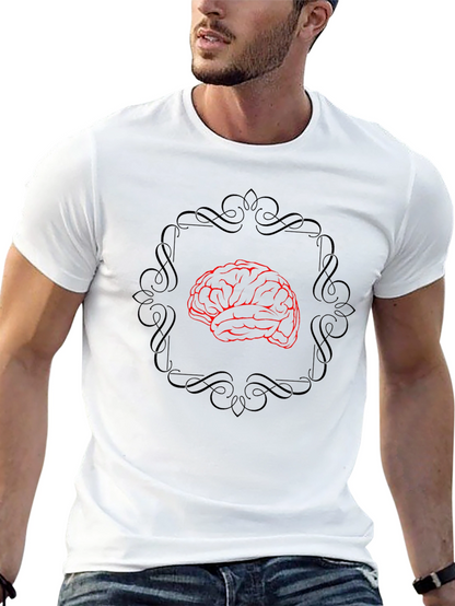 Brain Graphic Tee - Black Cotton T-Shirt