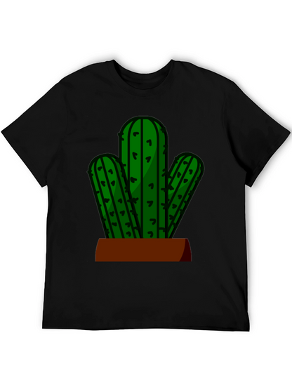 Cactus Graphic Tee - Black Casual T-Shirt