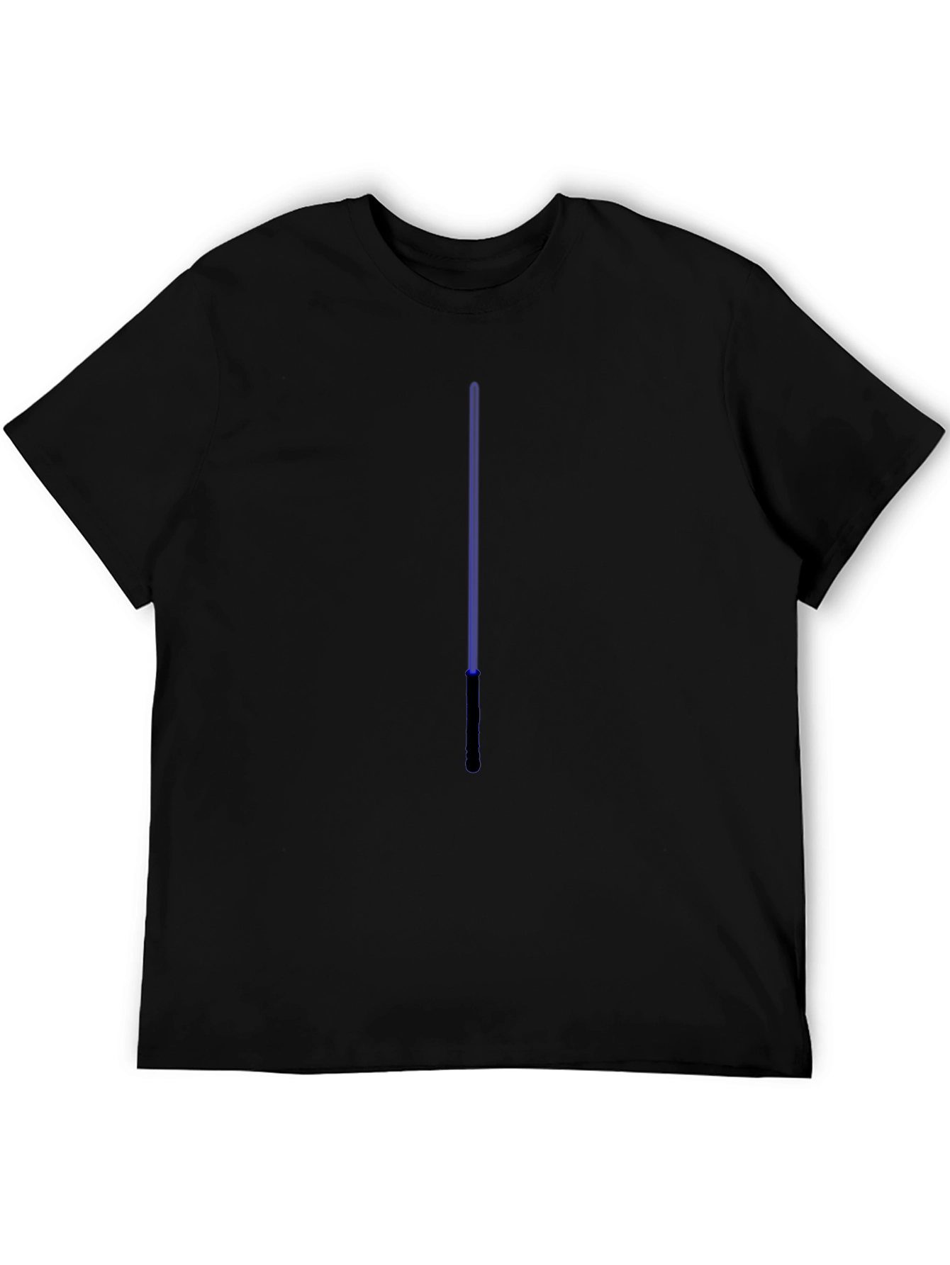Mens Black Graphic Tee - Blue Line Design