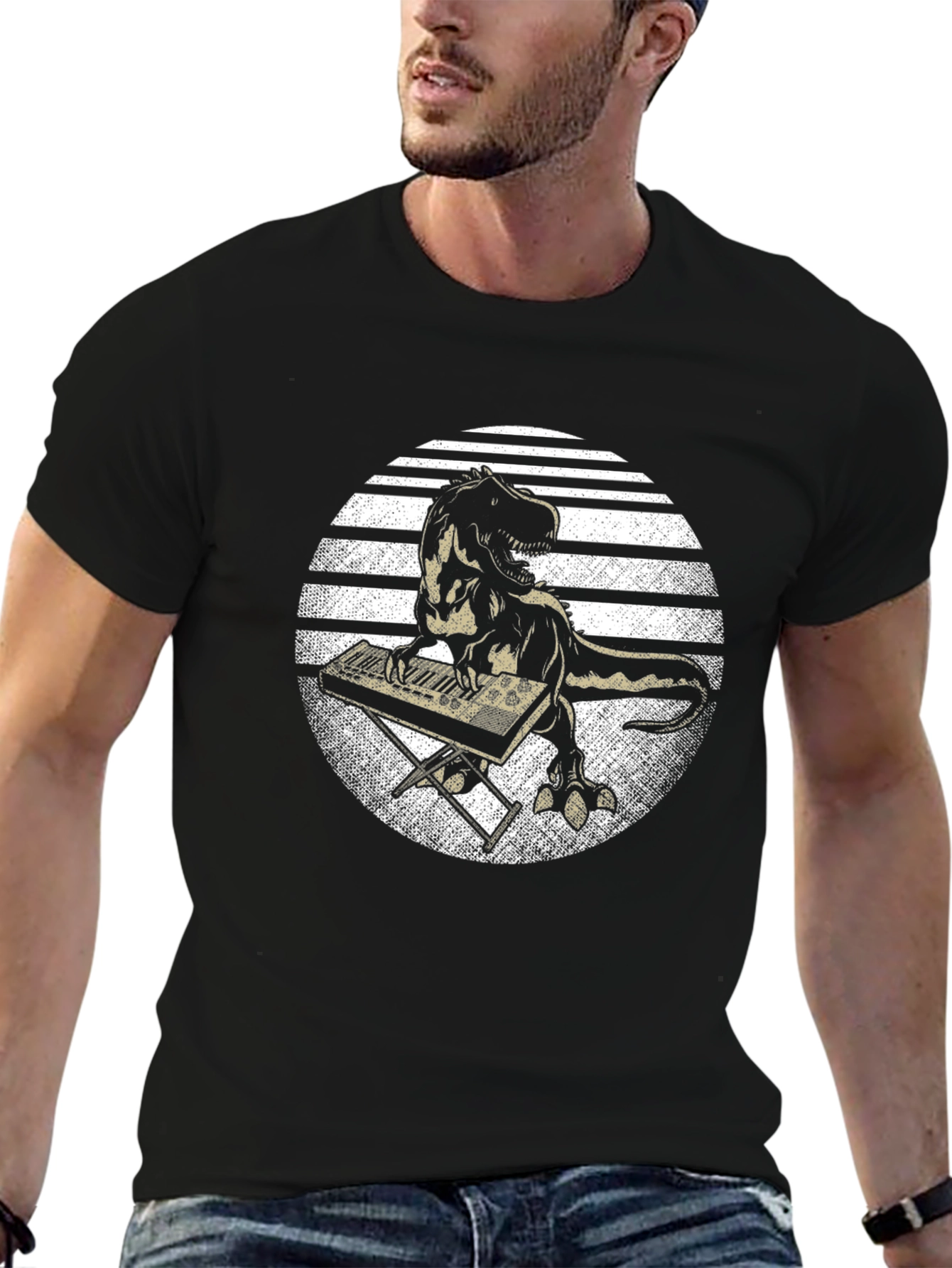 Dino Keyboardist Graphic Tee