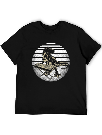 Dino Keyboardist Graphic Tee