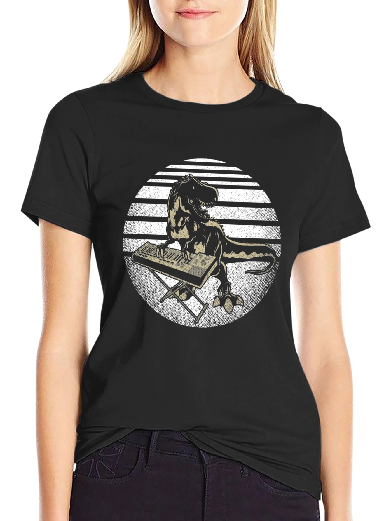 Dino Keyboardist Graphic Tee
