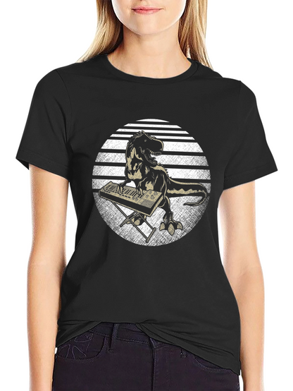 Dino Keyboardist Graphic Tee