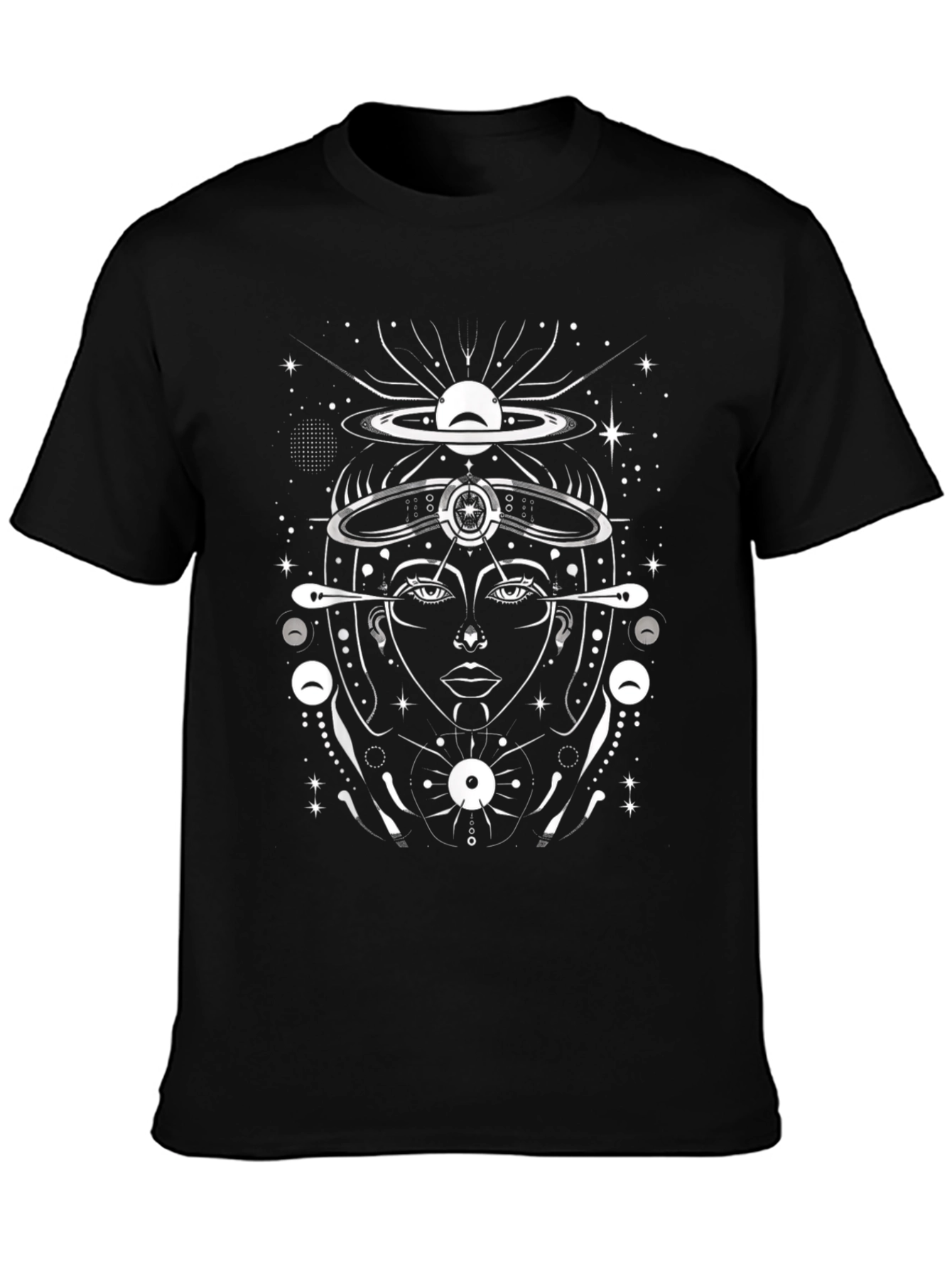 Cosmic Goddess Graphic T-Shirt - Black