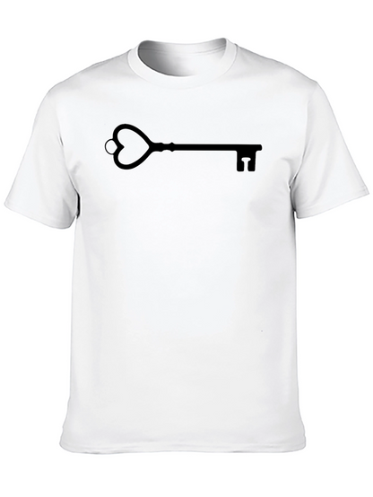 Heart Key Graphic T-Shirt - Stylish & Unique Design