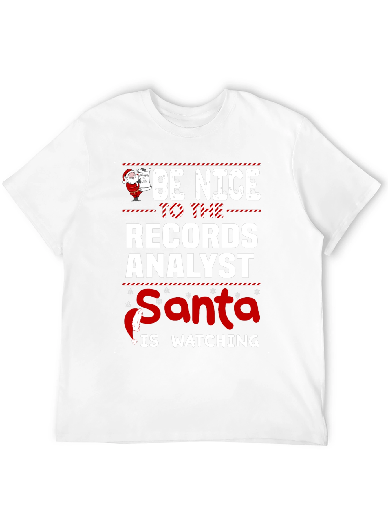 Records Analyst Santa Watching T-Shirt