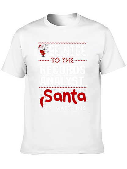 Records Analyst Santa Watching T-Shirt