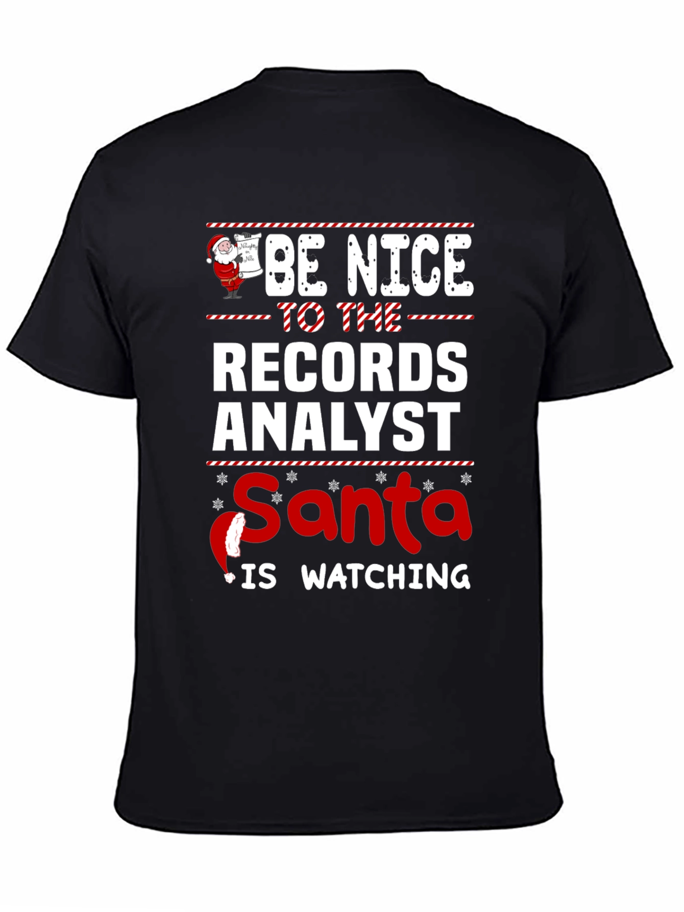 Records Analyst Santa Watching T-Shirt
