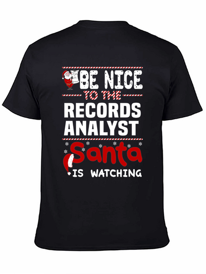 Records Analyst Santa Watching T-Shirt