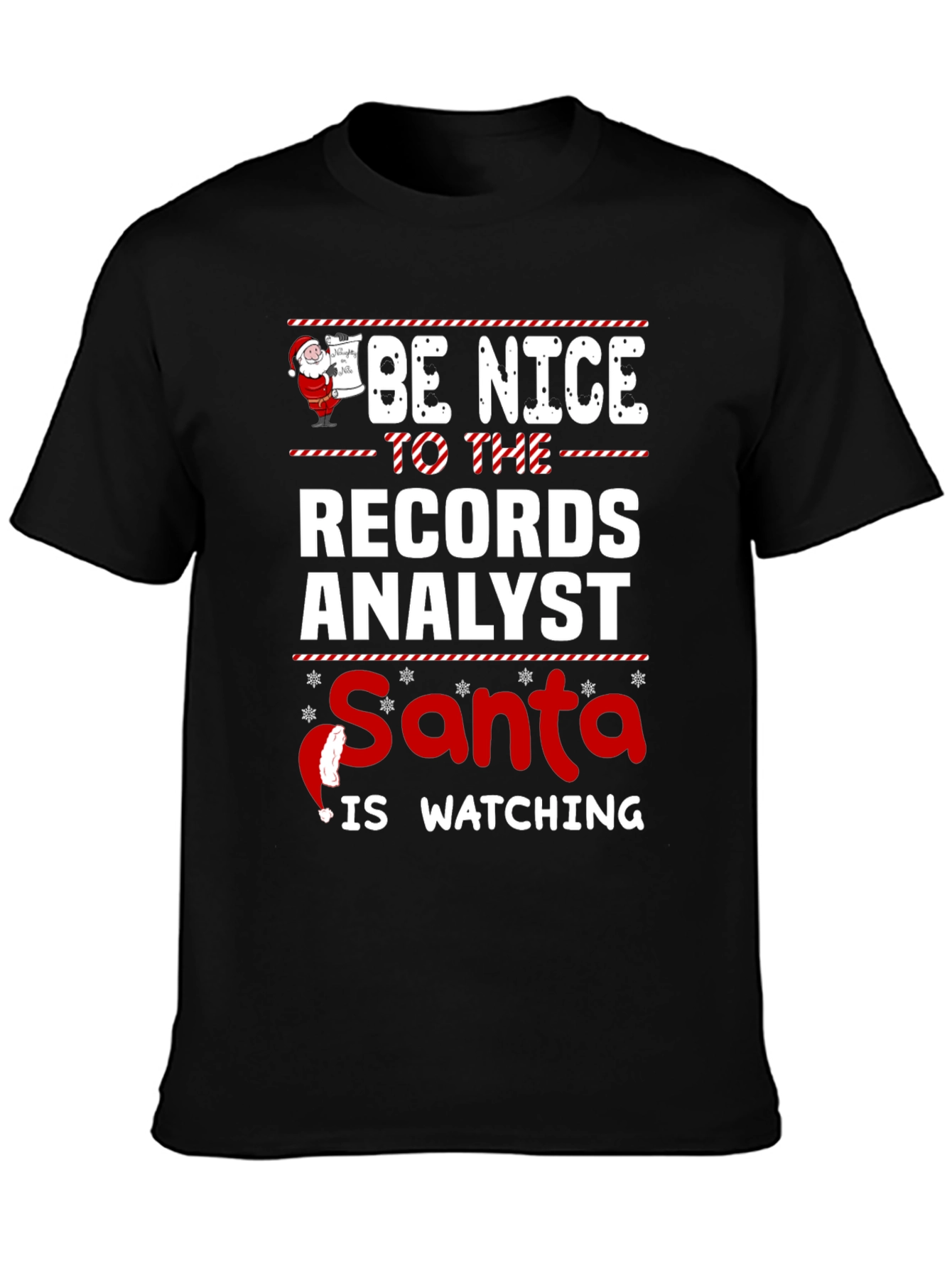 Records Analyst Santa Watching T-Shirt