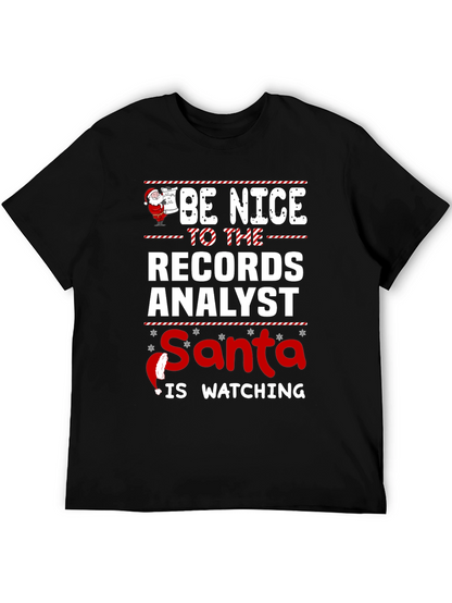 Records Analyst Santa Watching T-Shirt