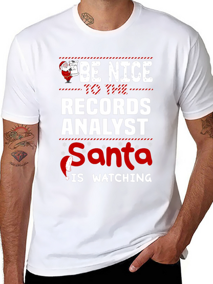 Records Analyst Santa Watching T-Shirt