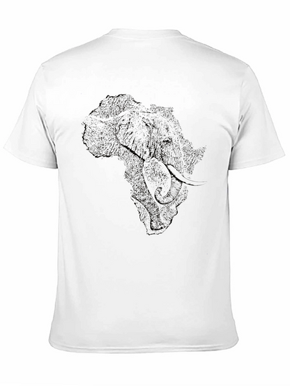 Elephant Africa Map Graphic Tee - Black