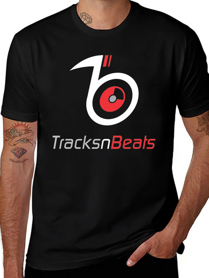 TracksnBeats Black Graphic T-Shirt - Music Lover Tee