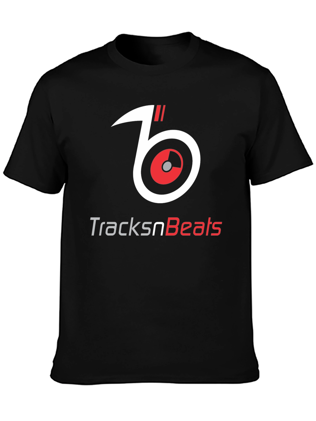 TracksnBeats Black Graphic T-Shirt - Music Lover Tee