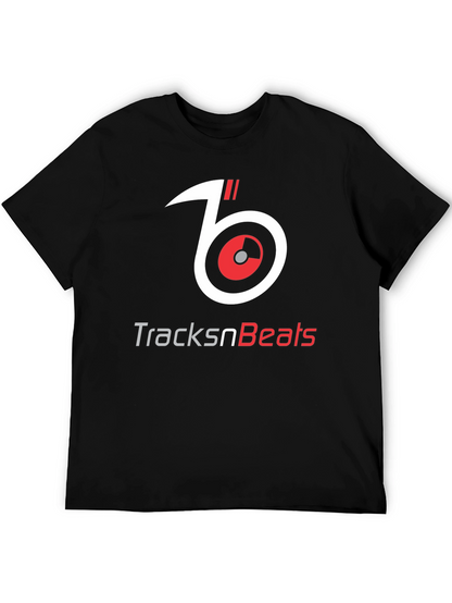 TracksnBeats Black Graphic T-Shirt - Music Lover Tee