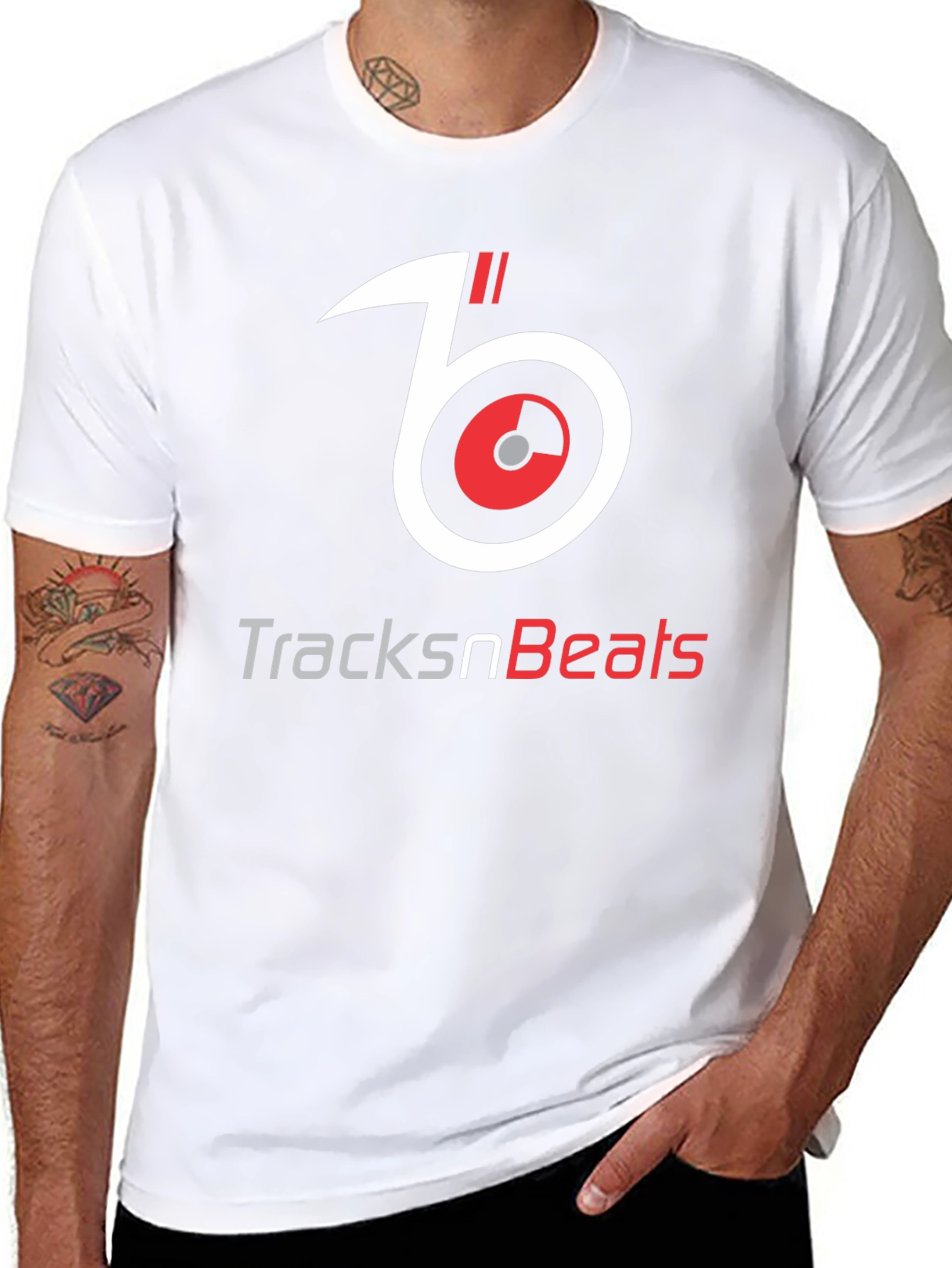 TracksnBeats Black Graphic T-Shirt - Music Lover Tee