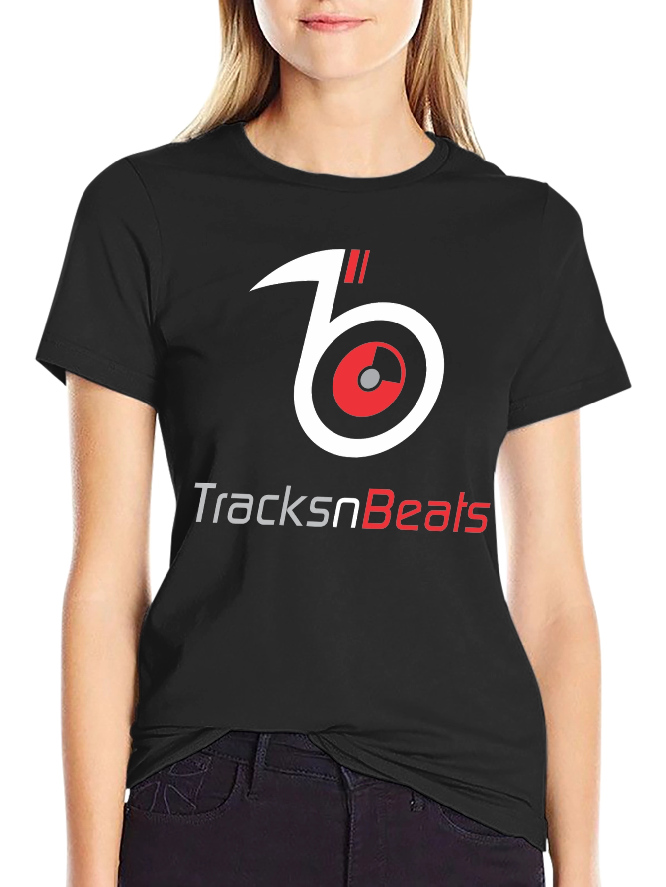 TracksnBeats Black Graphic T-Shirt - Music Lover Tee