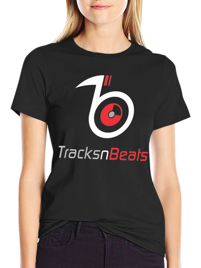 TracksnBeats Black Graphic T-Shirt - Music Lover Tee