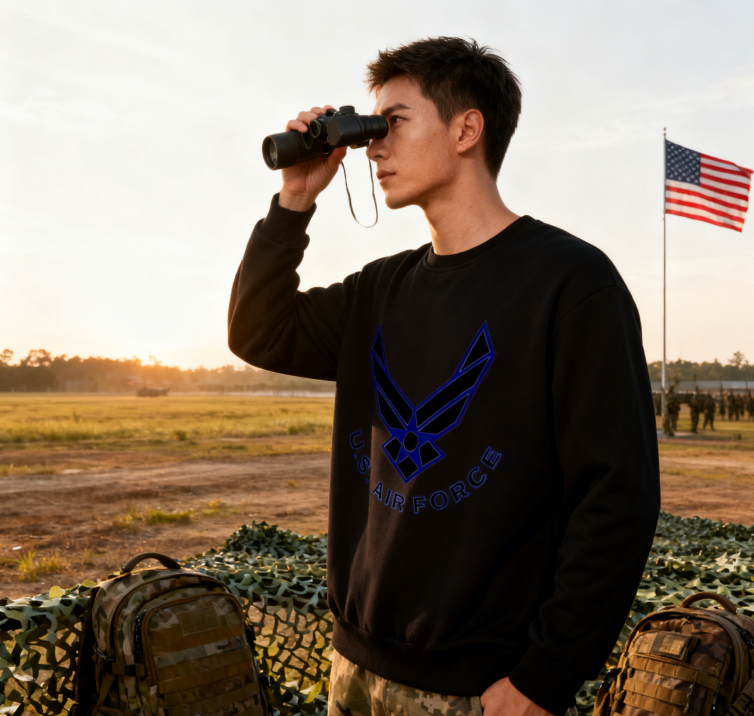 U.S. Air Force Insignia Graphic Crewneck Sweatshirt