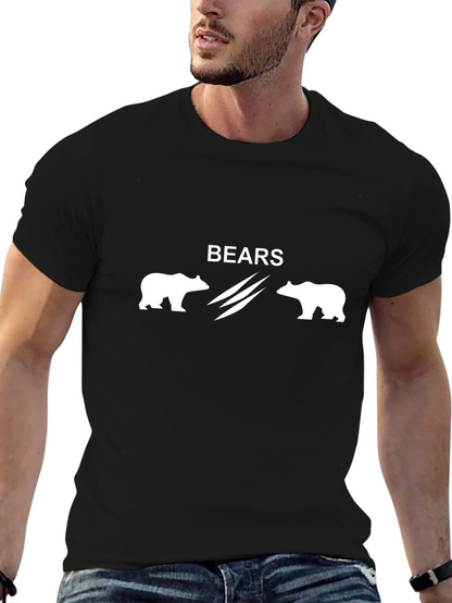 Bears Graphic Tee - Classic Black Cotton T-Shirt
