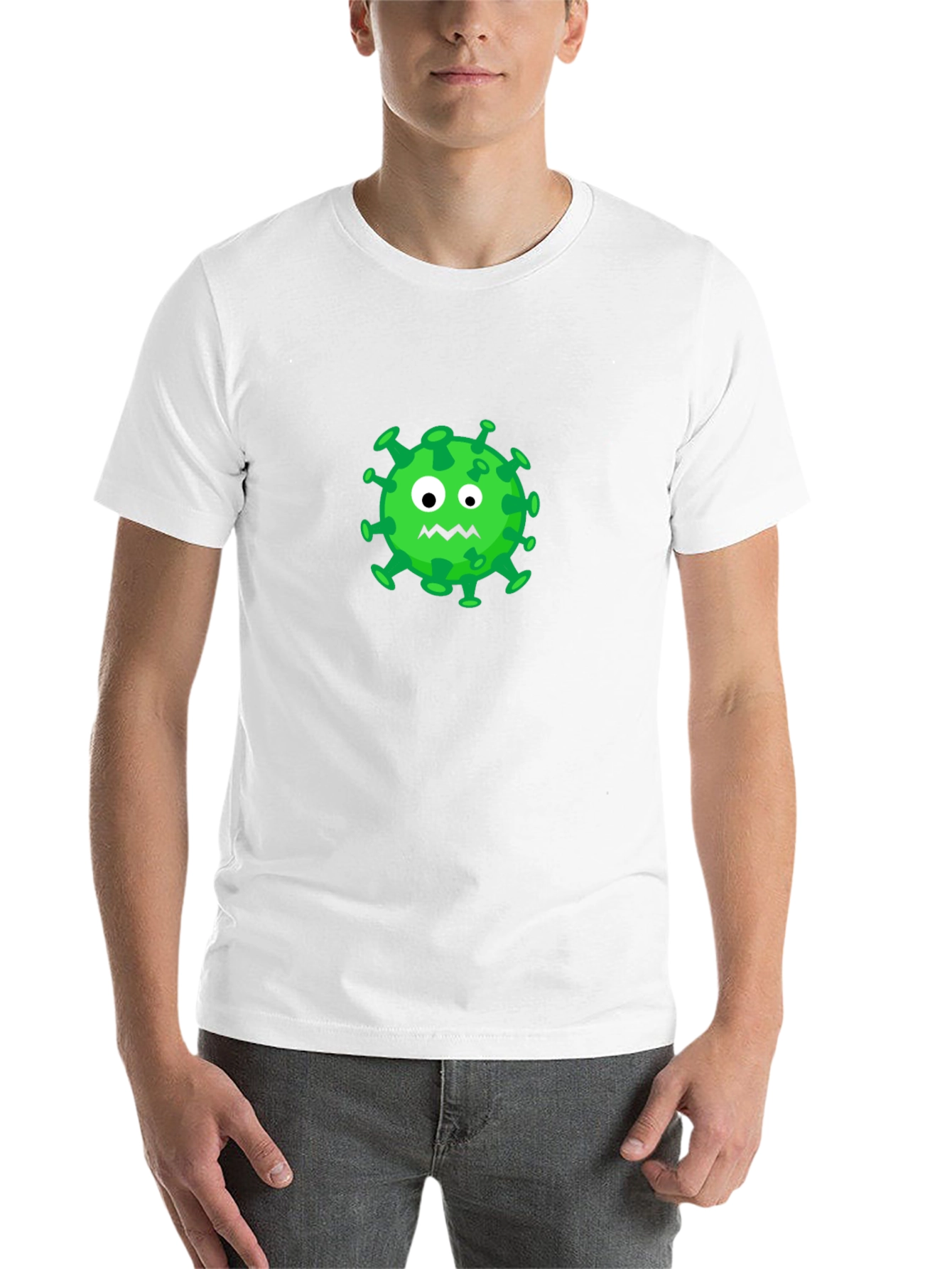 Cartoon Virus Graphic Tee - Black