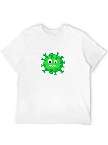 Cartoon Virus Graphic Tee - Black