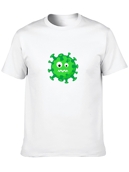 Cartoon Virus Graphic Tee - Black