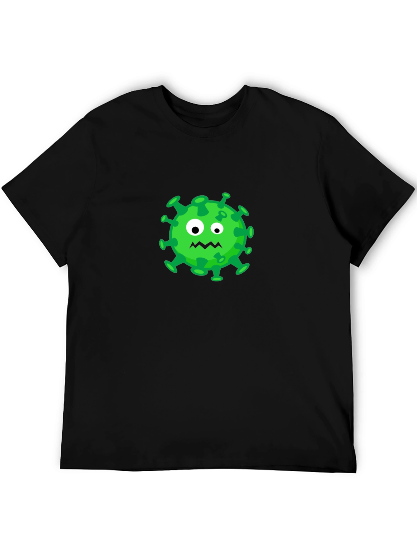 Cartoon Virus Graphic Tee - Black