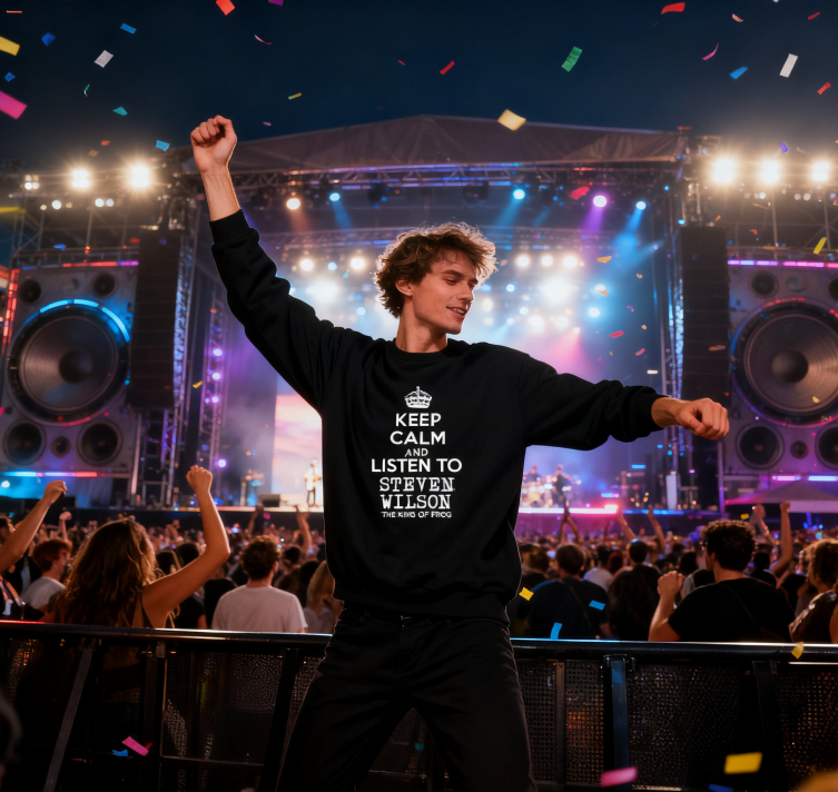 Playful "Steven Wilson: King of Prog" Fan Sweatshirt