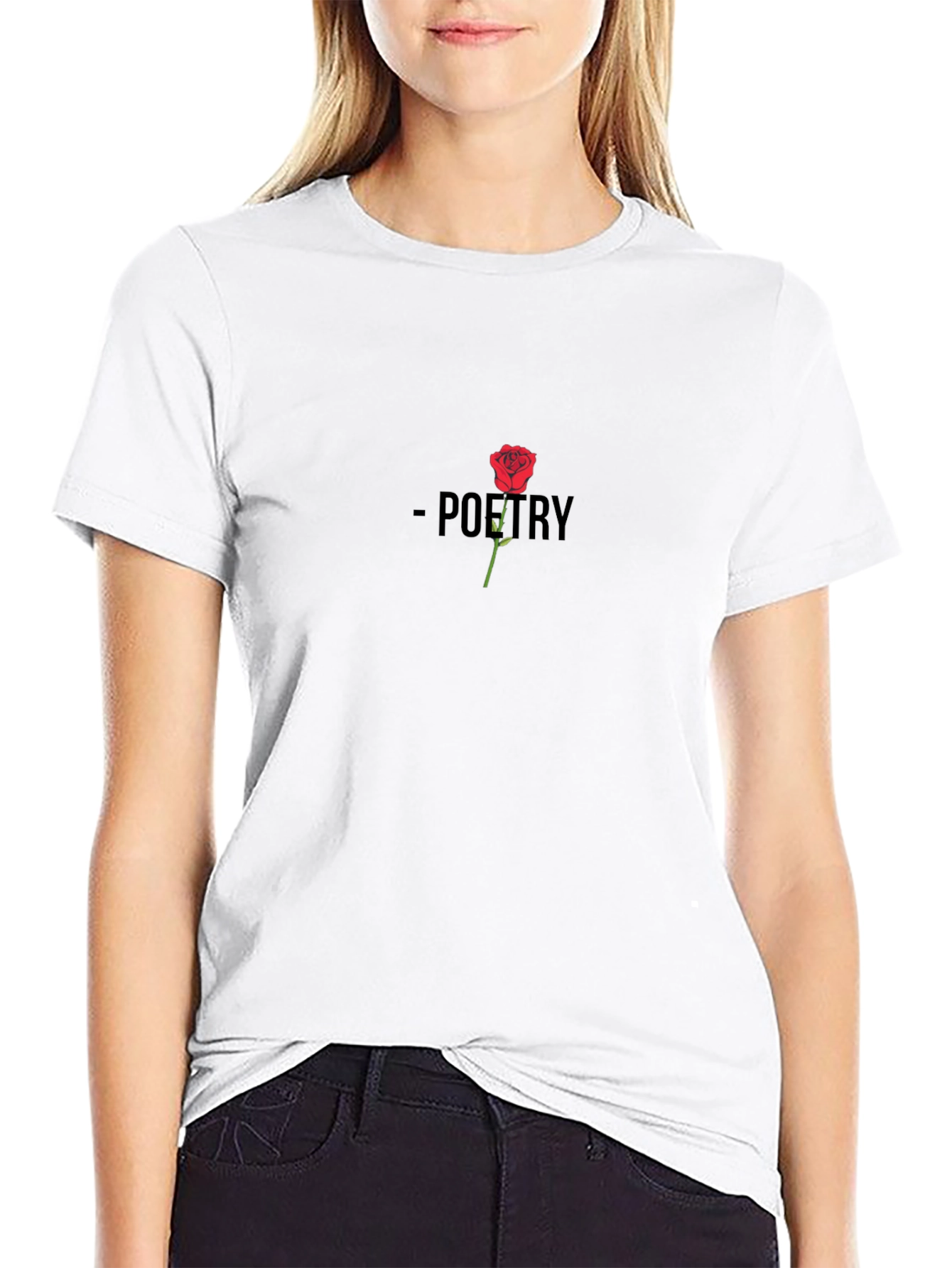 Poetry Rose Graphic Tee - Stylish & Unique