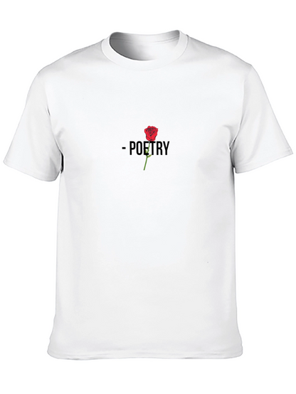 Poetry Rose Graphic Tee - Stylish & Unique
