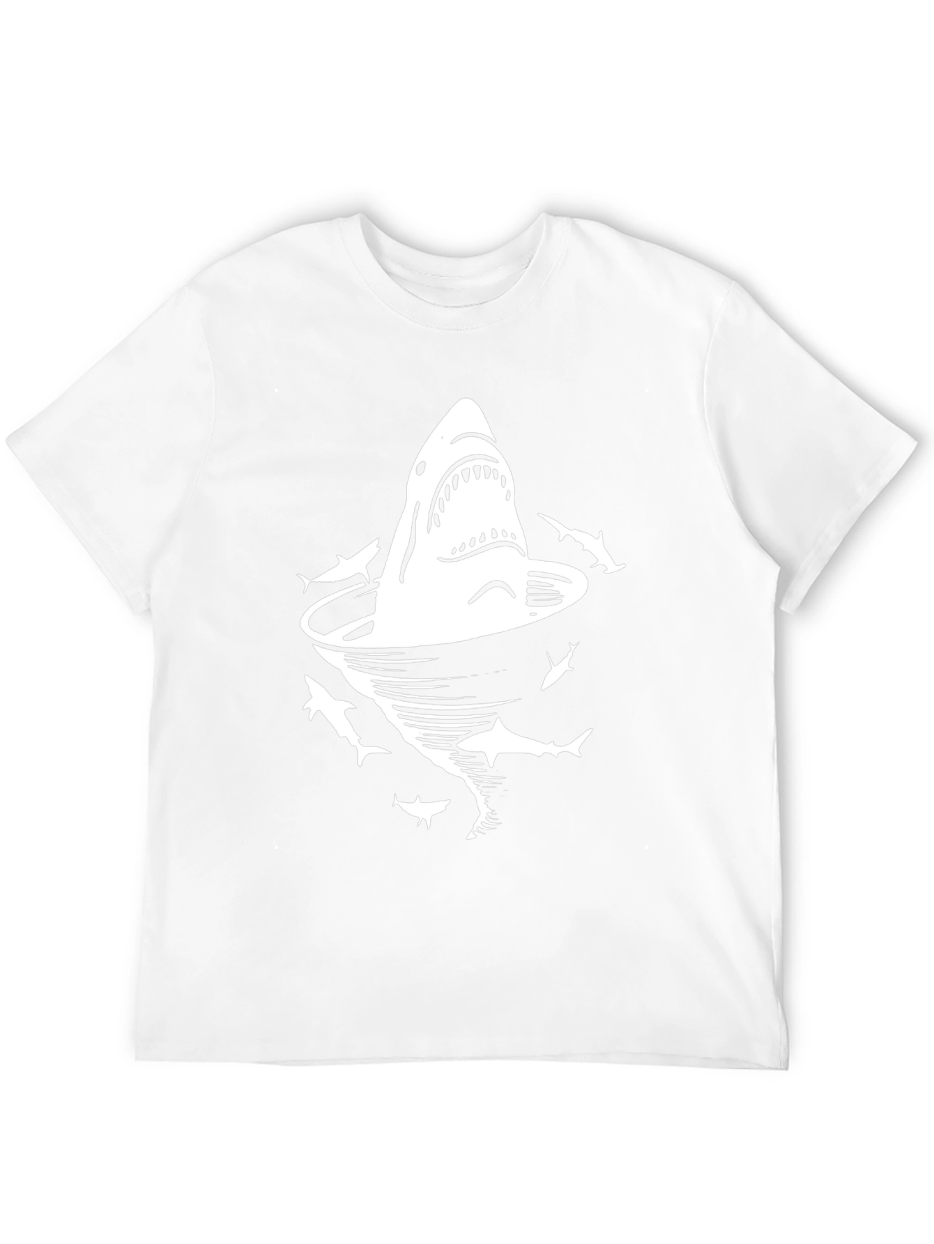 Shark Vortex Graphic Tee - Black Cotton T-Shirt