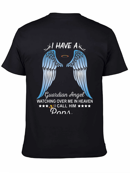 Guardian Angel Papa T-Shirt Memorial Heaven Wings