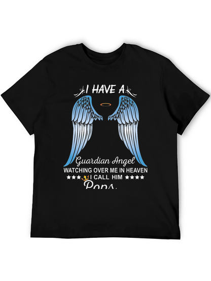Guardian Angel Papa T-Shirt Memorial Heaven Wings