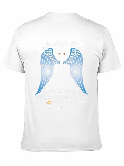 Guardian Angel Papa T-Shirt Memorial Heaven Wings