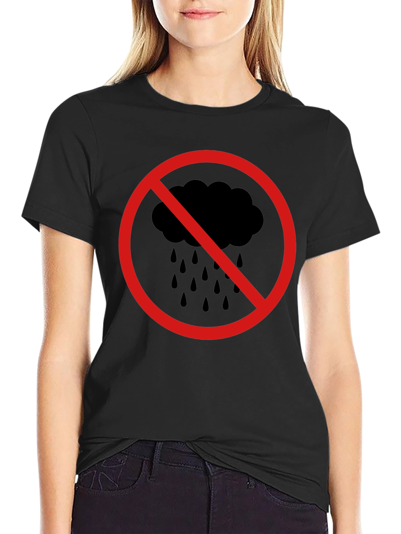 No Rain Graphic Tee - Black Cotton T-Shirt