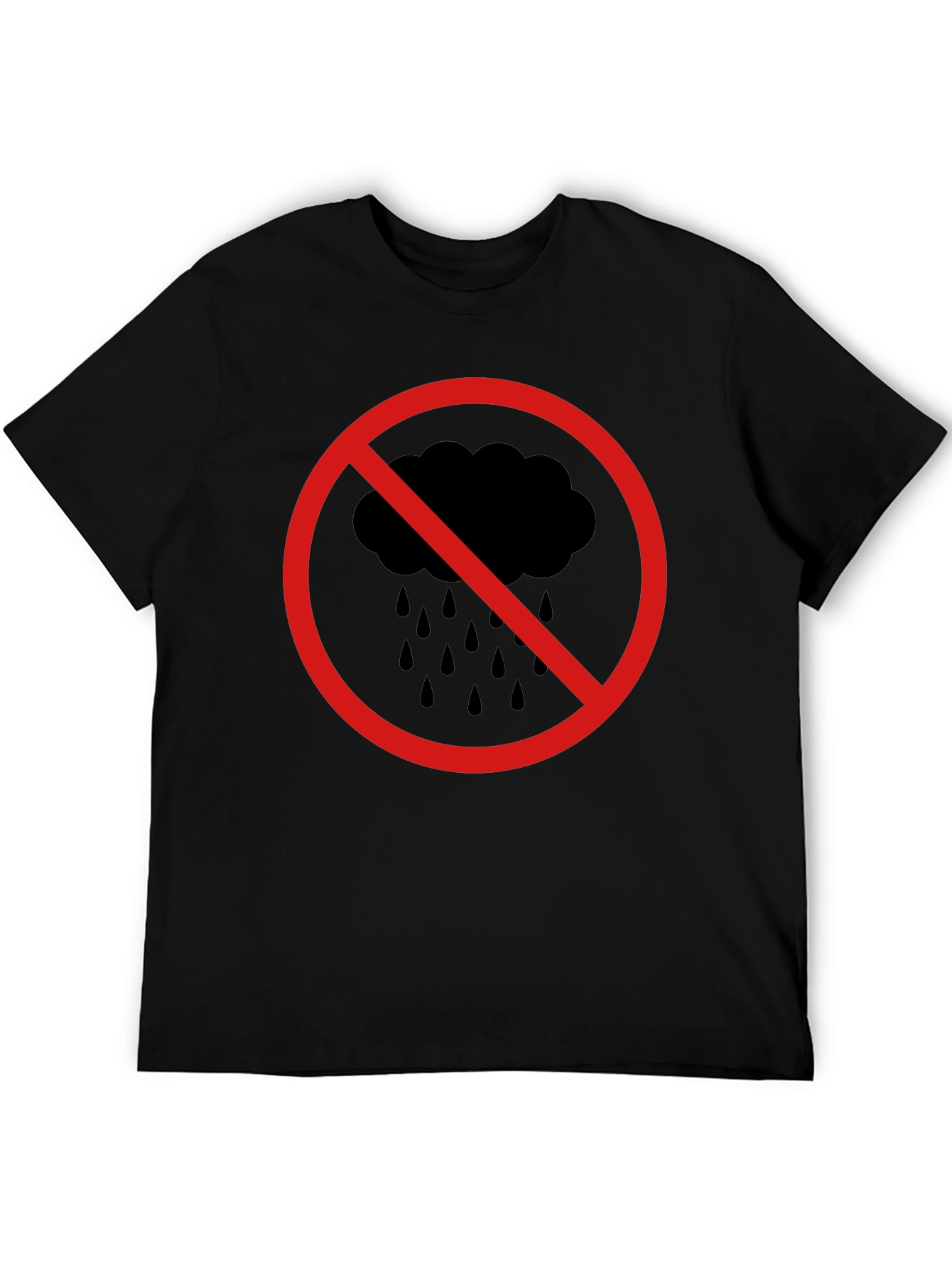 No Rain Graphic Tee - Black Cotton T-Shirt