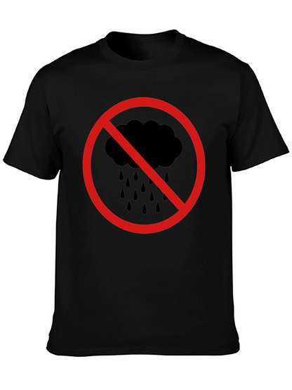 No Rain Graphic Tee - Black Cotton T-Shirt