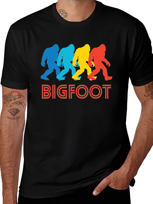 Retro Bigfoot T-Shirt - Colorful Sasquatch Graphic Tee